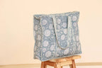 Handcrafted Blue Quilted Cotton Tote Bag