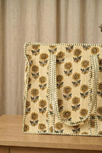 Sunflower Floral Quilted Cotton Tote Bag