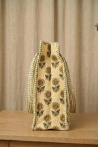 Sunflower Floral Quilted Cotton Tote Bag